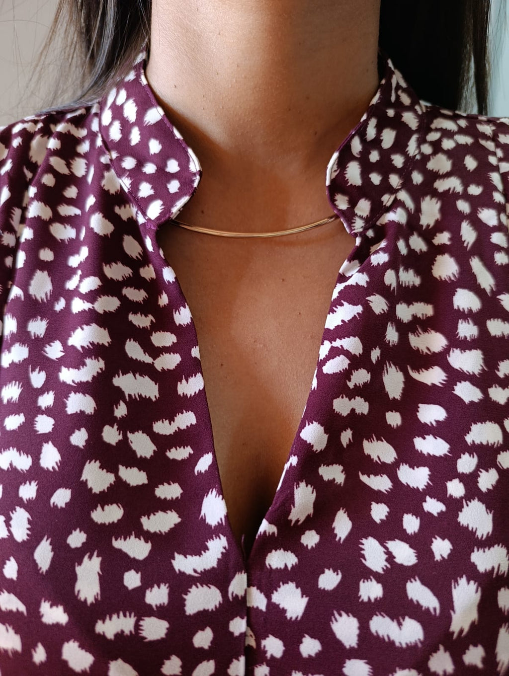 ✨Vestido Midi Estampado Vinho/ Elegância que não precisa chamar atençãol.